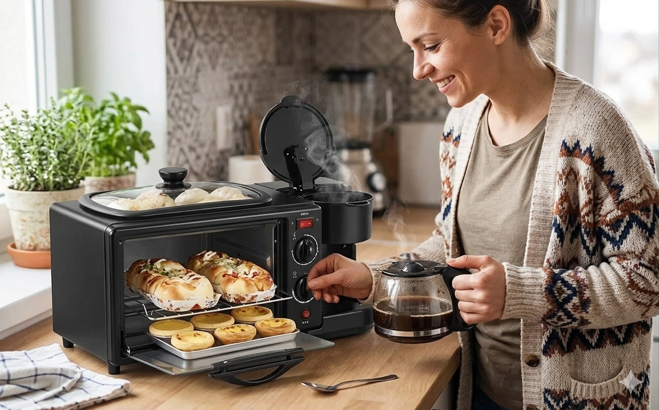 Maquina de Desayuno 3 en 1 Multifuncional